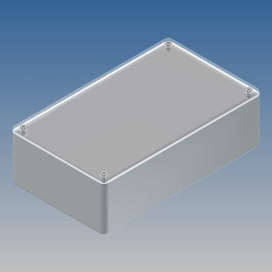 Caja Teko 160 x 95 x 49 con panel de Alu y tapa transparente