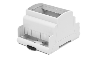 Caja carril DIN 4 mod. perfil alt. 53 con frontal gris