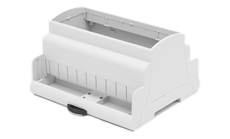 Caja carril DIN 6 mod. perfil alt. 53 con frontal transparente