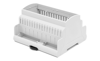 Caja carril DIN 6mod. perfil alt. 53 con frontal transparente